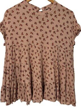 Petal Roz Ditsy Floral Tiered Top | Babydoll Blouse